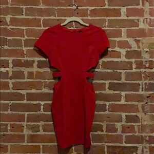 Lulu’s red bodycon short sleeve dress